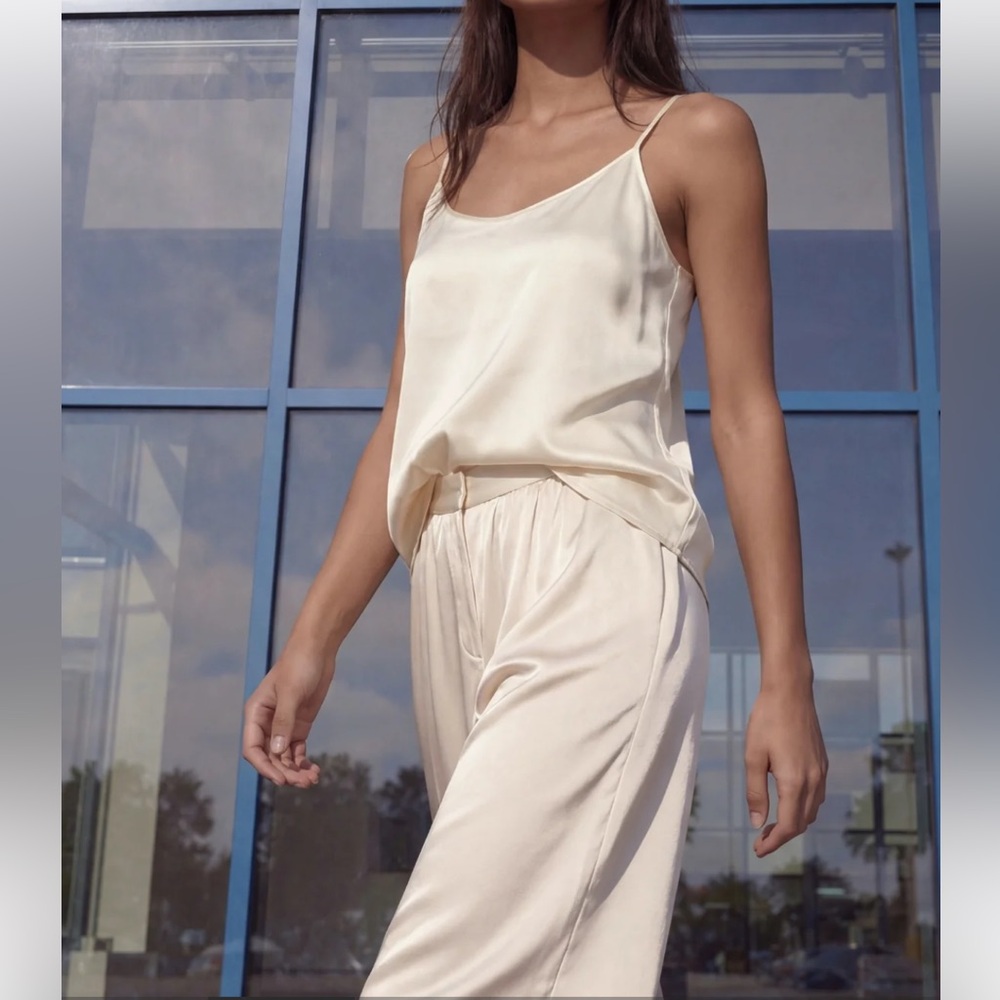 Set from YAEL The Label Silk Camisole Top and Silk High-Waist Pants